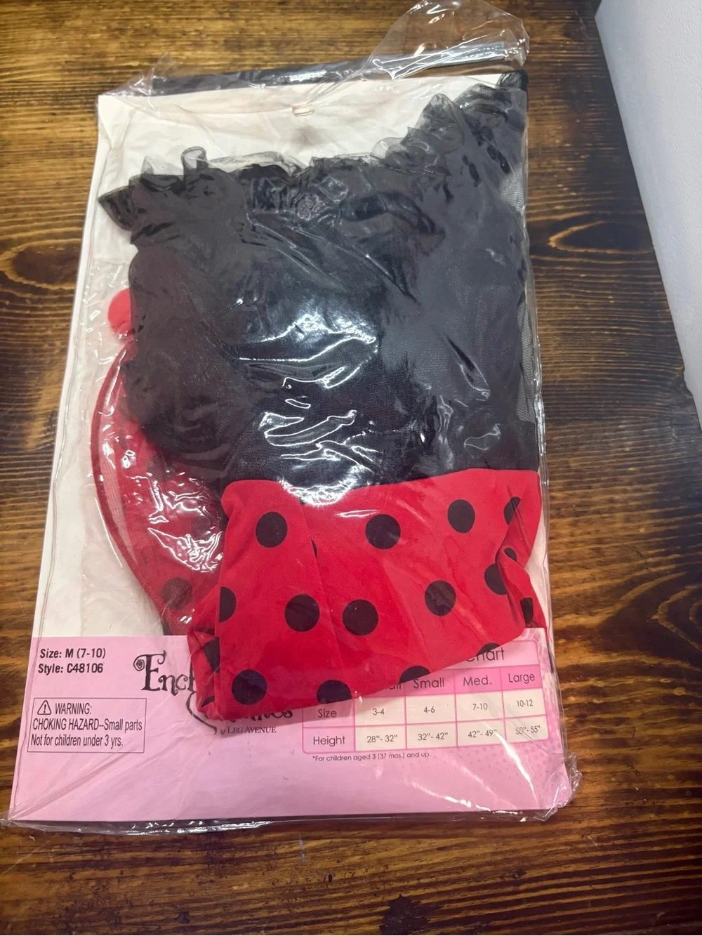 Girls Ladybug Costume Size Medium